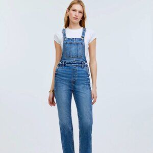 Madewell The '90s Straight Overalls in Fawnbrook Wash Size Small